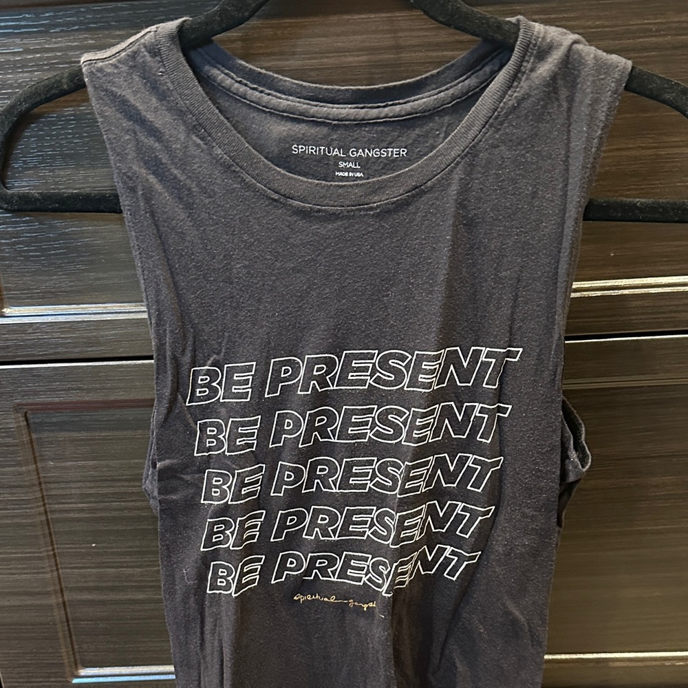 Spiritual Gangster Charcoal Tank with Motivational Print